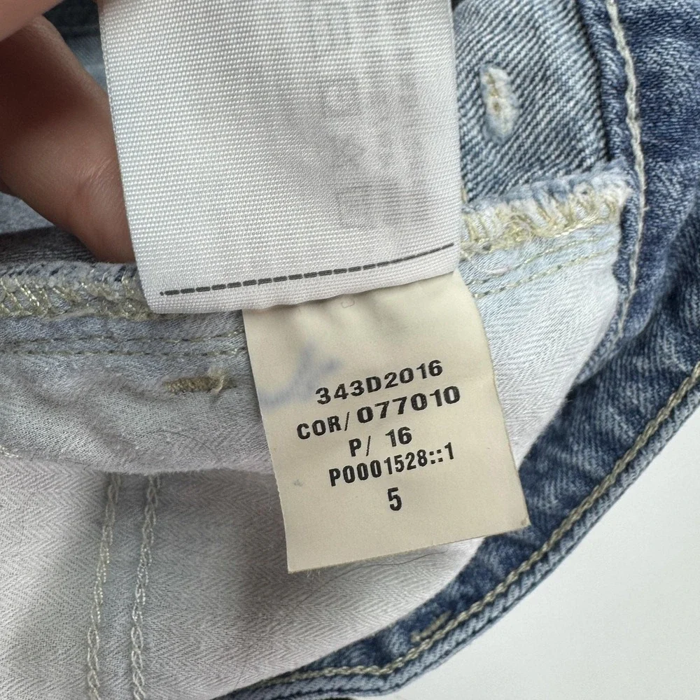 Hollister Denim Skirt Womens Size 5‎ W27 Blue Distressed Raw Hem Mini Y2K